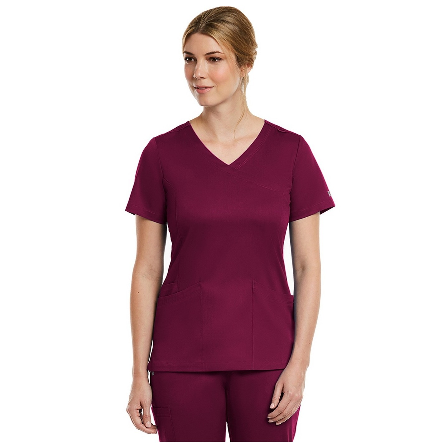 3701 Matrix Curved Mock Wrap Top - Maevn