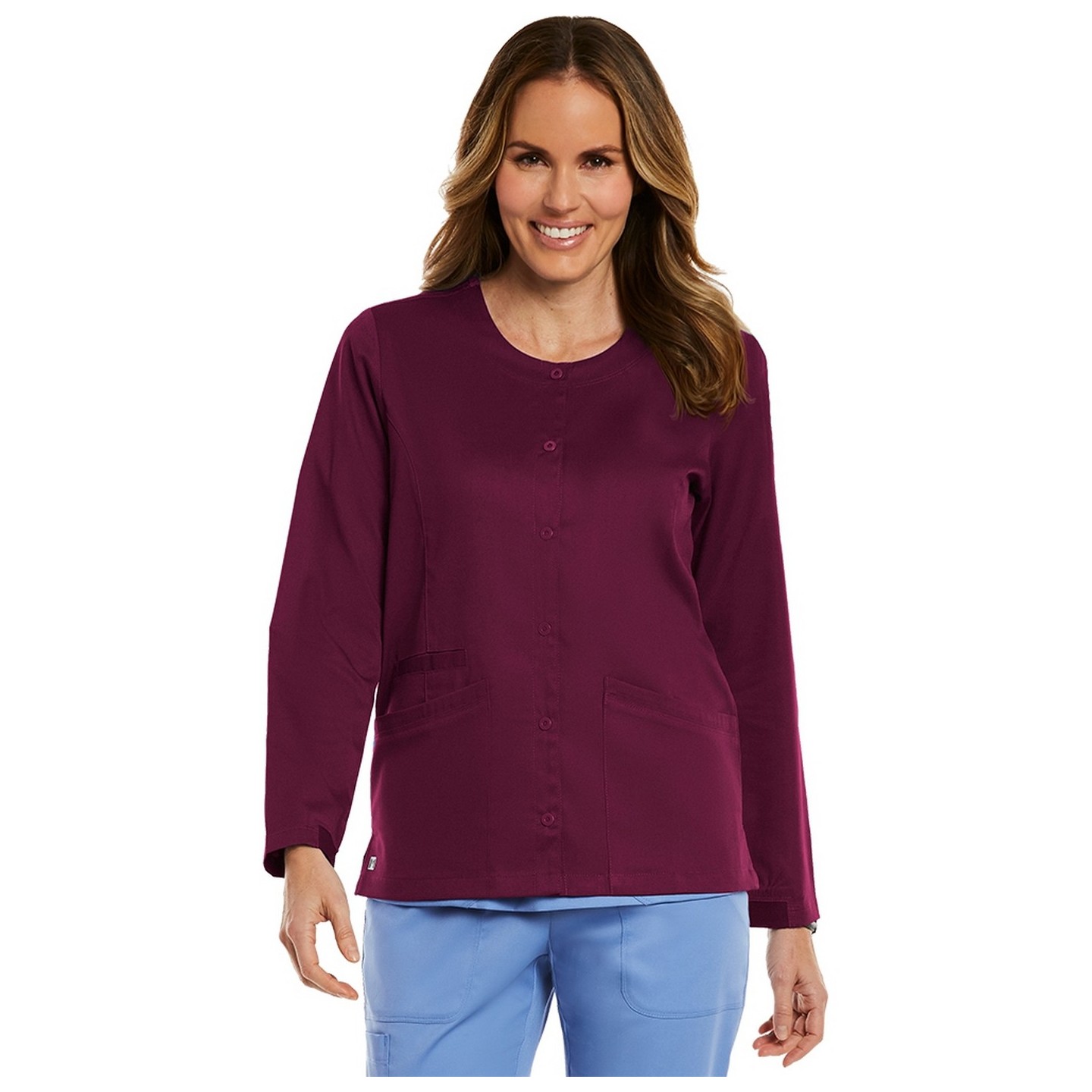 7701 Matrix Veste à boutons snap et au col rond - Maevn