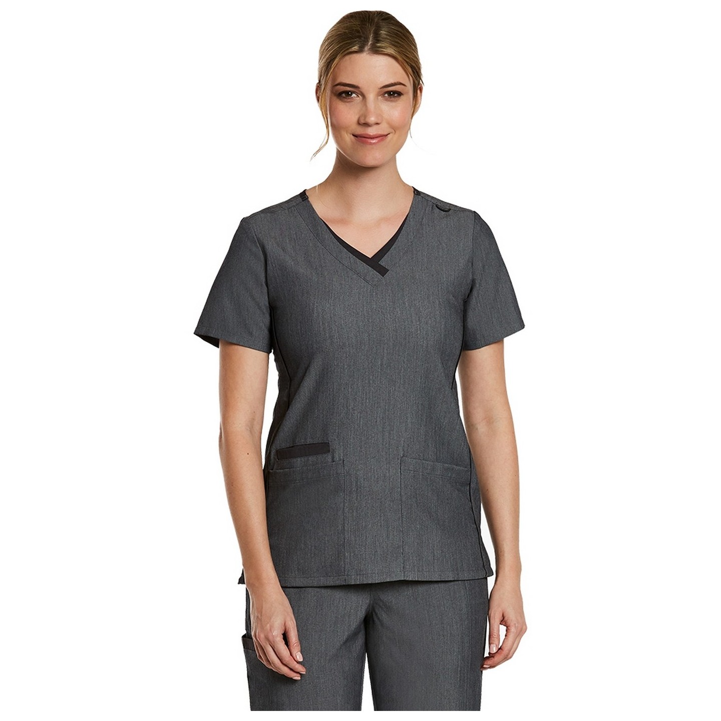 3901 Matrix Pro Contrast Double V-Neck Top - Maevn