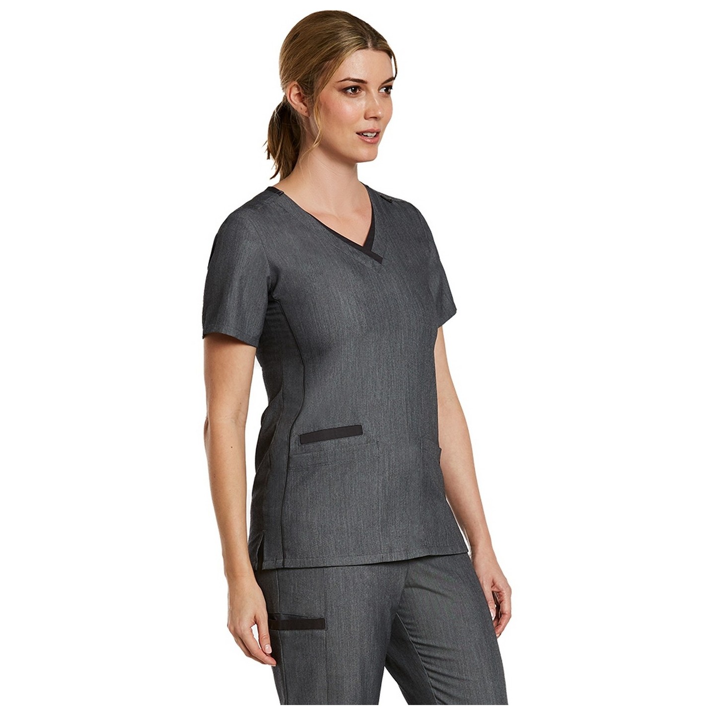 3901 Matrix Pro Contrast Double V-Neck Top - Maevn
