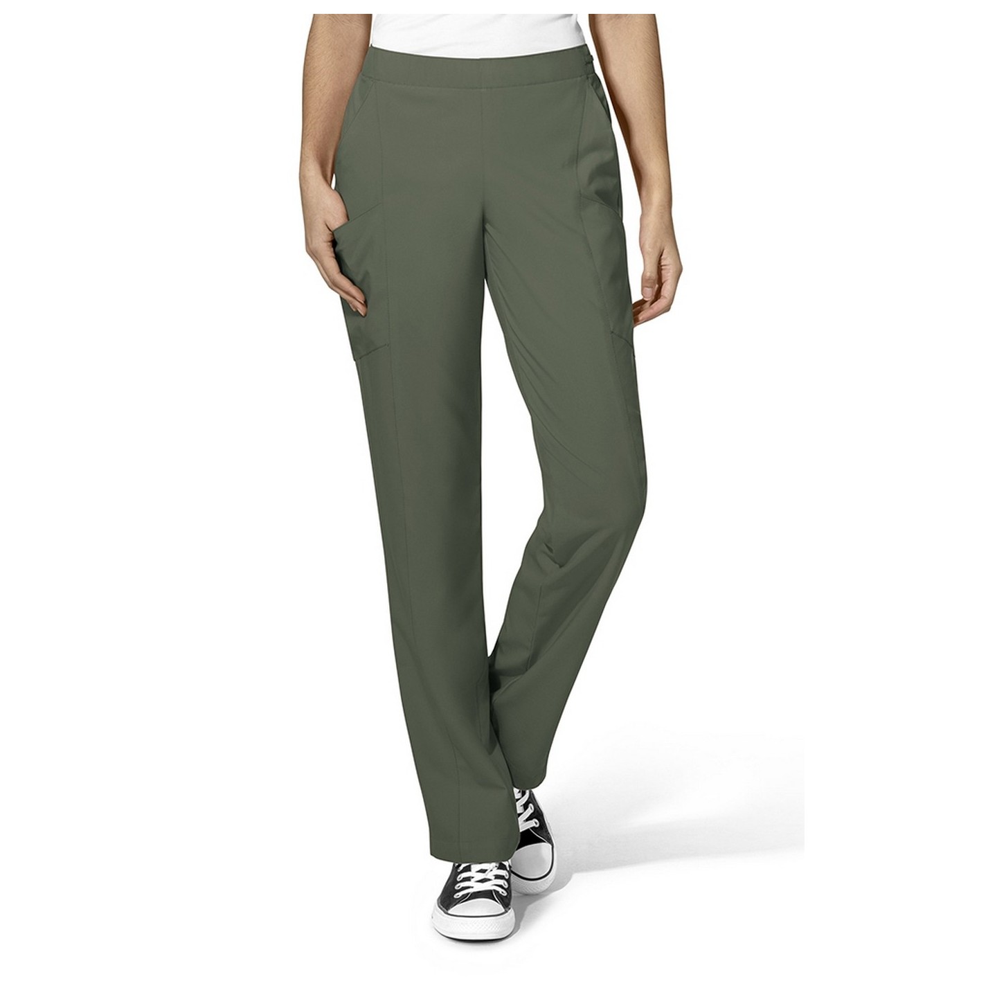 5155 W123 de WonderWink Pantalon double cargo à devant plat pour femmes
