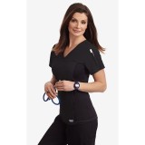 Flexi V-Neck Scrub Top par MOBB - Black (BL)