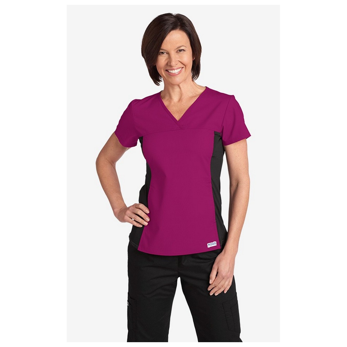 Flexi V-Neck Scrub Top by MOBB - Deep Orchid (DO)