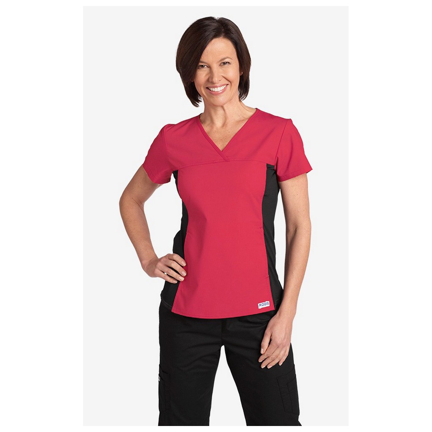 Flexi V-Neck Scrub Top by MOBB - Red (RE)
