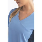 4520 [Matrix Impulse] Women's Knitted Panel Mock Wrap Top