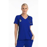 4520 [Matrix Impulse] Women's Knitted Panel Mock Wrap Top