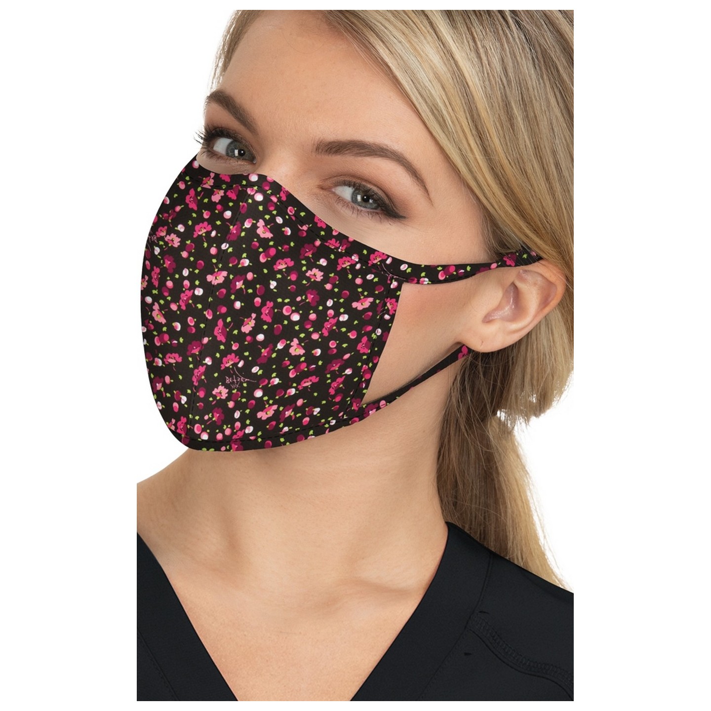 BA157 koi Scrub Face Mask - Ditsy Floral Raspberry