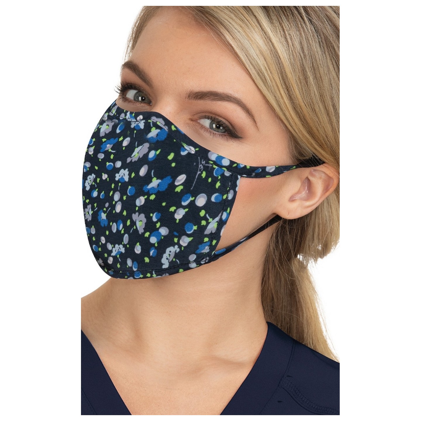 BA157 koi Scrub Face Mask - Ditsy Floral Blue