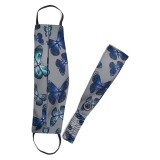 A162 koi Fashion Mask + Headband Set - Stained Glass Butterfly