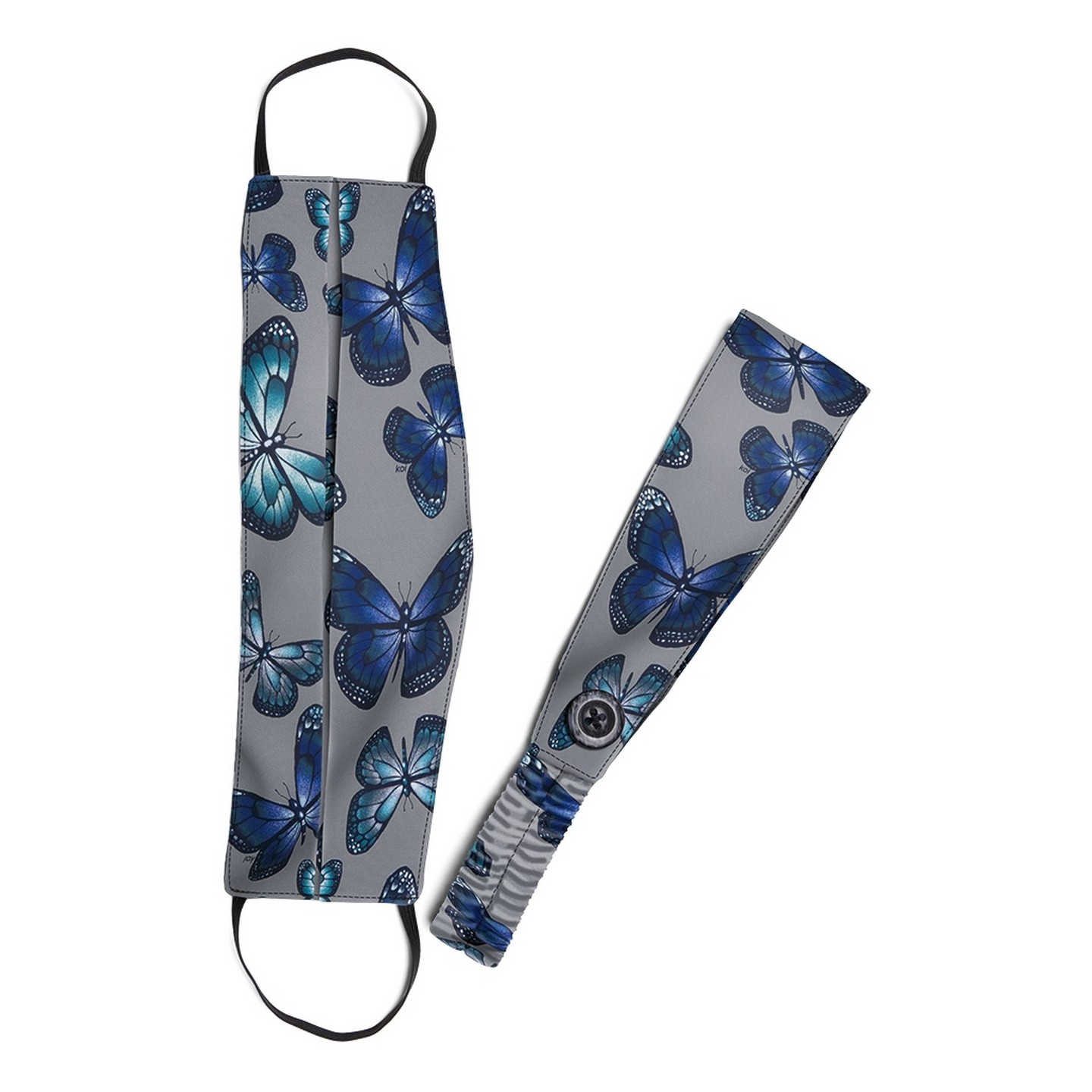 A162 koi Fashion Mask + Headband Set - Stained Glass Butterfly