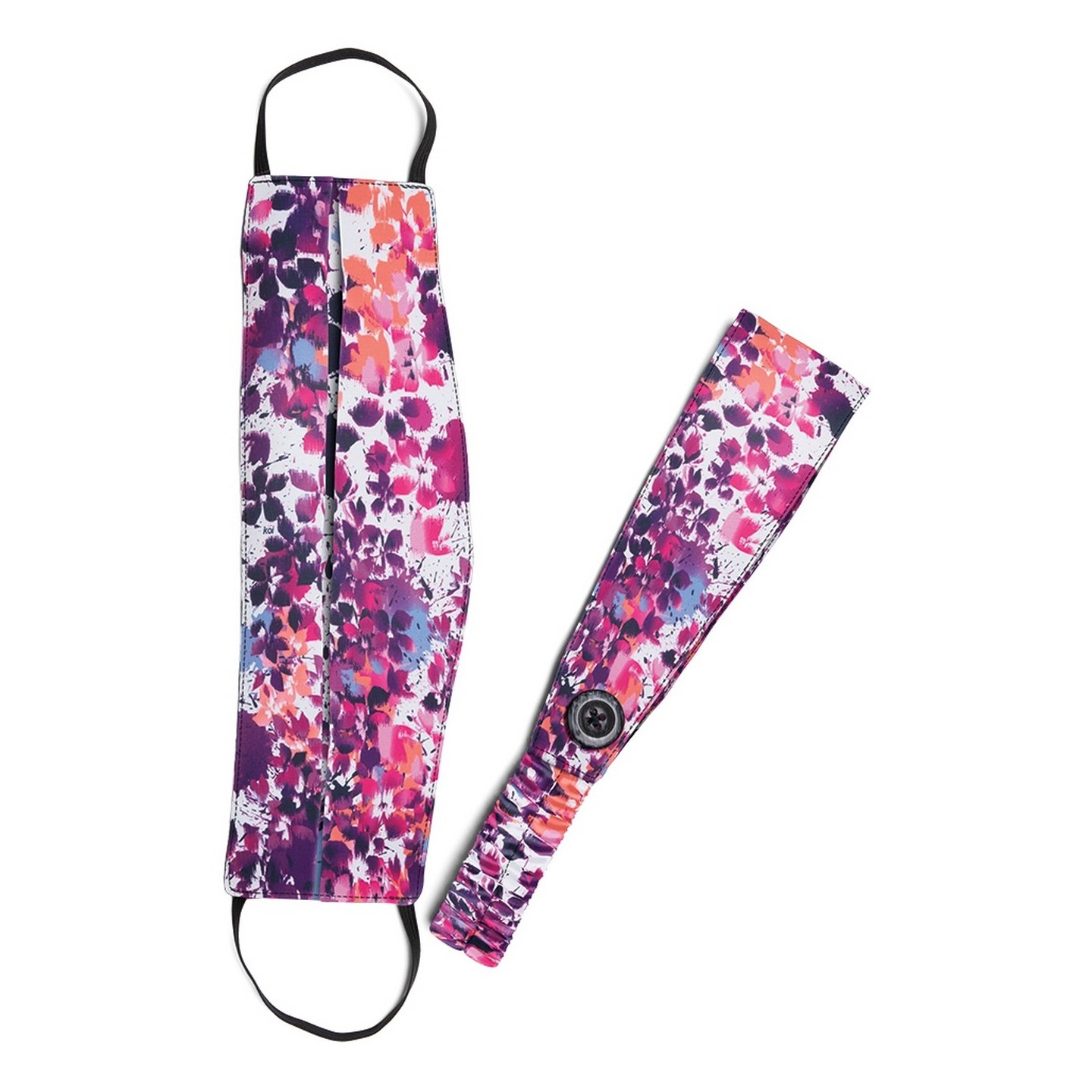 A162 koi Fashion Mask + Headband Set - Splatter Floral