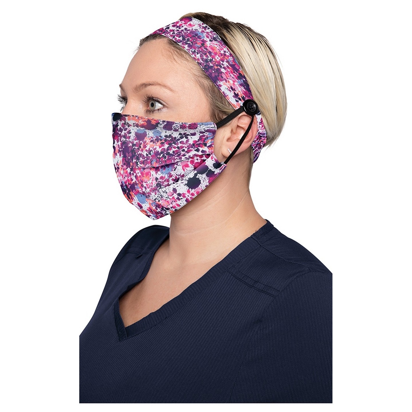 A162 koi Fashion Mask + Headband Set - Splatter Floral