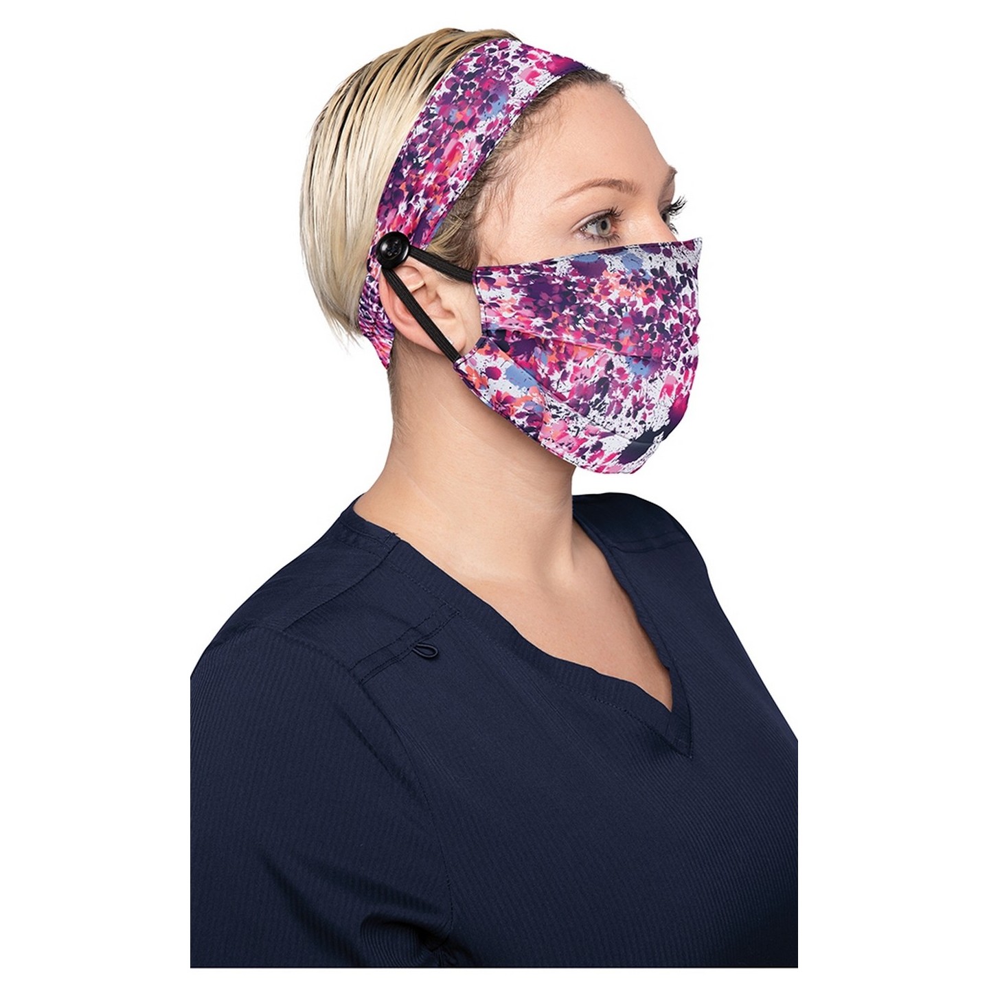 A162 koi Fashion Mask + Headband Set - Splatter Floral