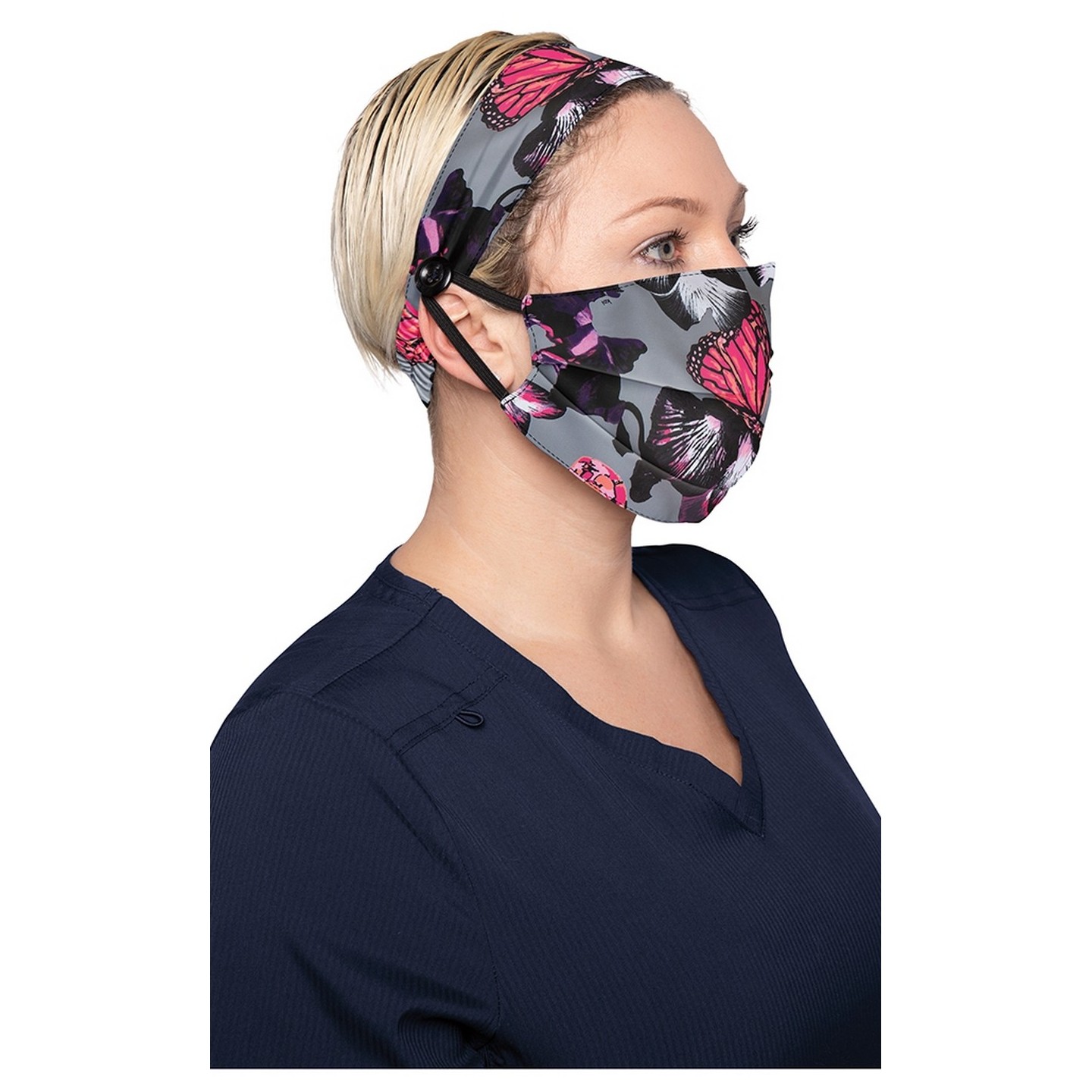 A162 koi Fashion Mask + Headband Set - Orchid Bloom