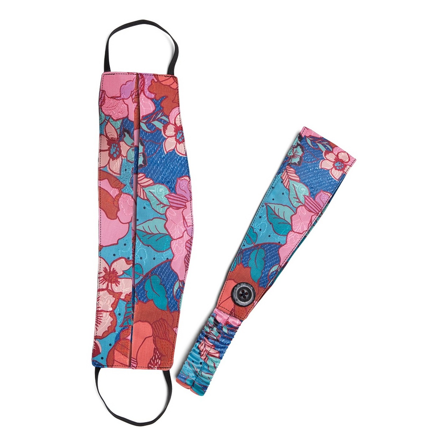 A162 koi Fashion Mask + Headband Set - Line Floral