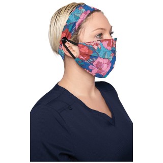 A162 koi Fashion Mask + Headband Set - Line Floral