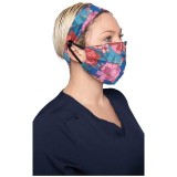 A162 koi Fashion Mask + Headband Set - Line Floral