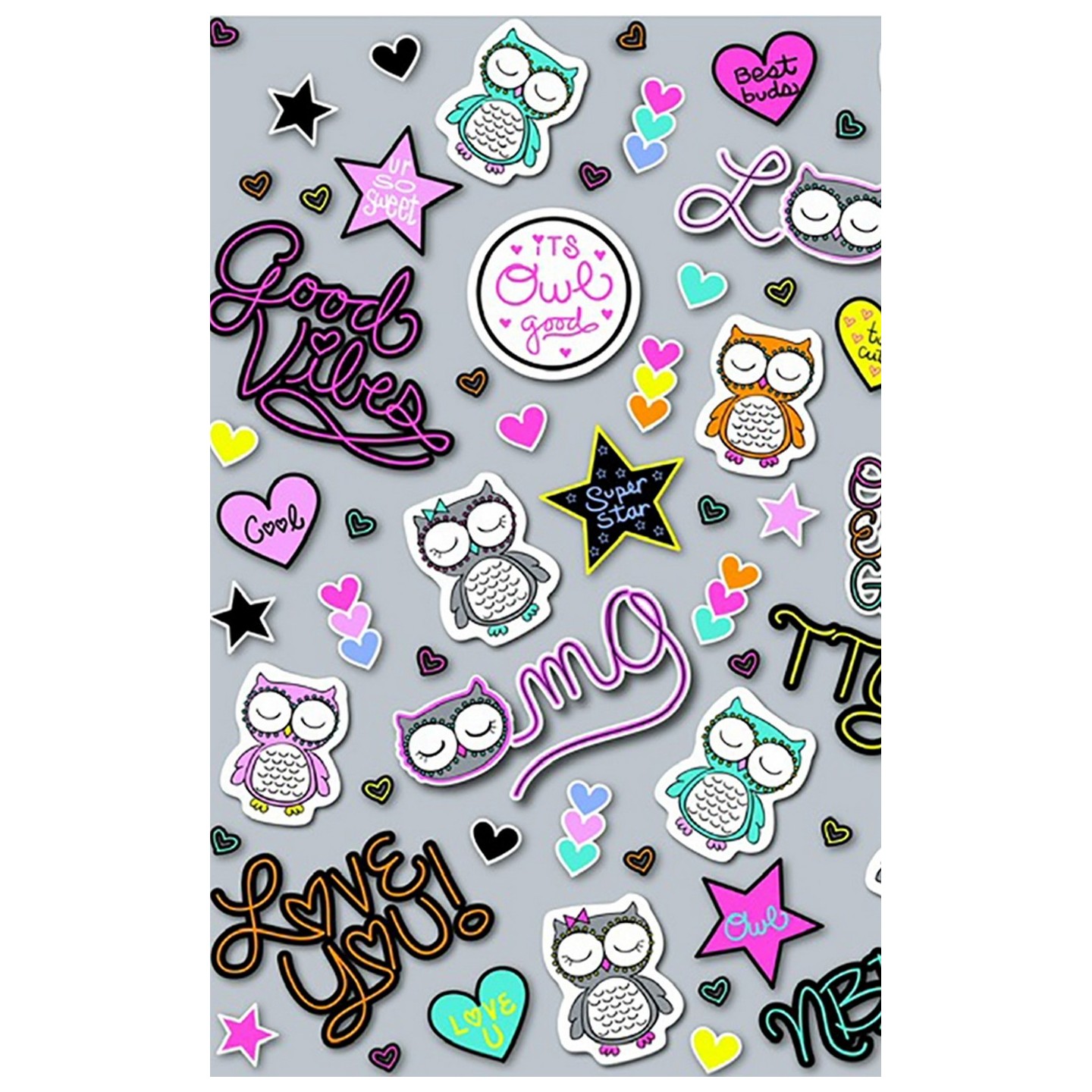 GTCP Zinnia Stretch Scrub Caps - Impression: OMG Owl