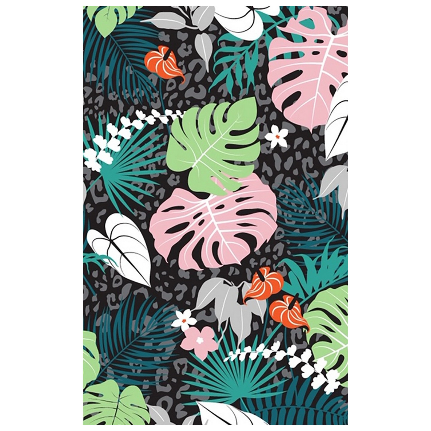 GTCP Zinnia Stretch Scrub Caps - Impression: Tropical Jungle