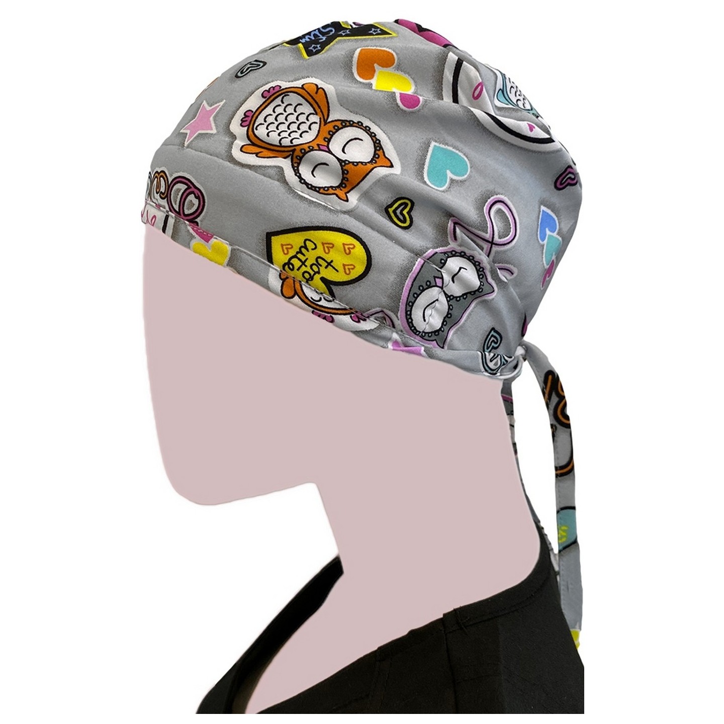 GTCP Zinnia Stretch Scrub Caps - Impression: OMG Owl
