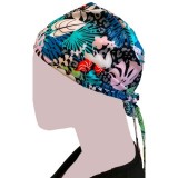 GTCP Zinnia Stretch Scrub Caps - Impression: Tropical Jungle