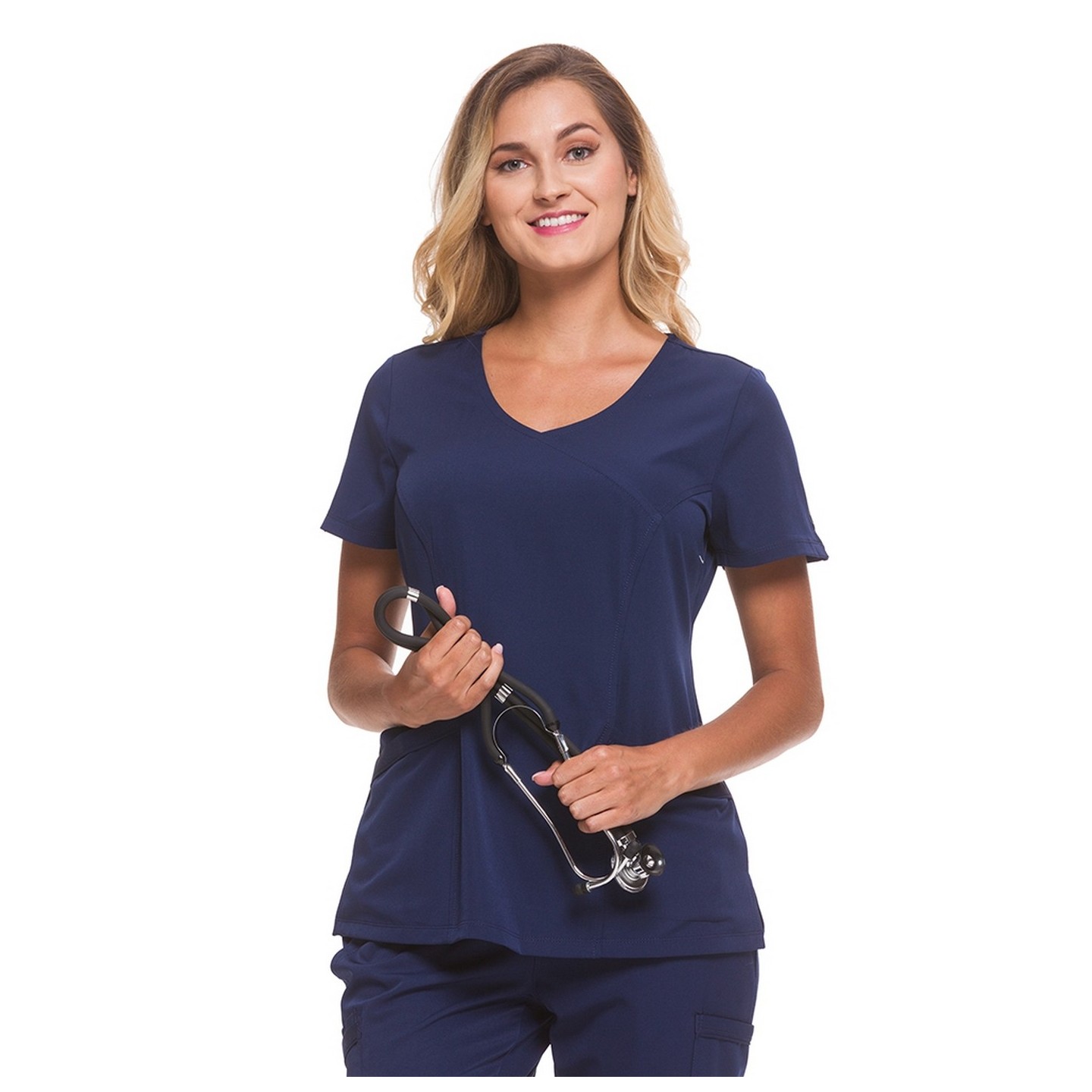 2525 HH Works by Healing Hands Madison Mock Wrap Scrub Top