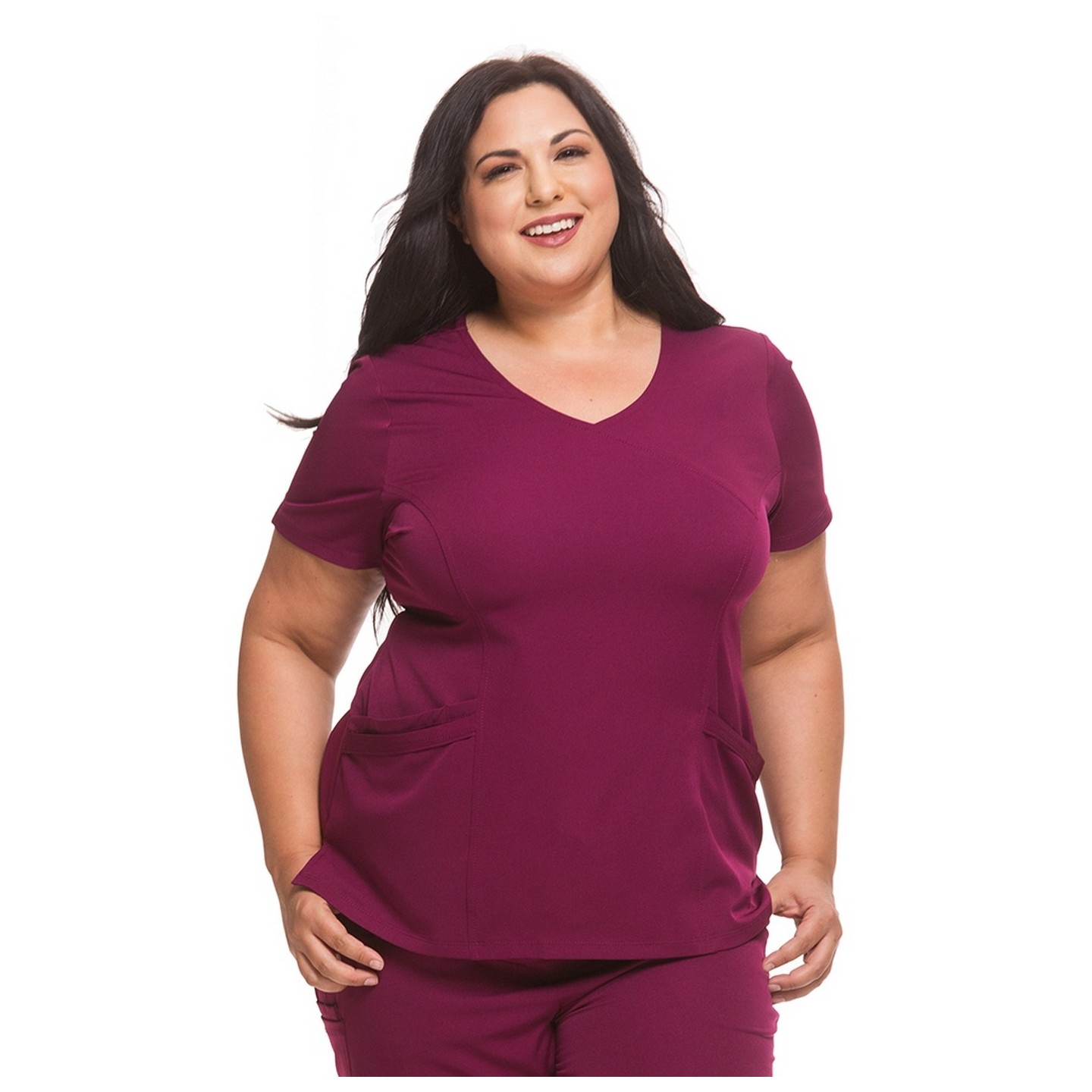 2525 HH Works by Healing Hands Madison Mock Wrap Scrub Top