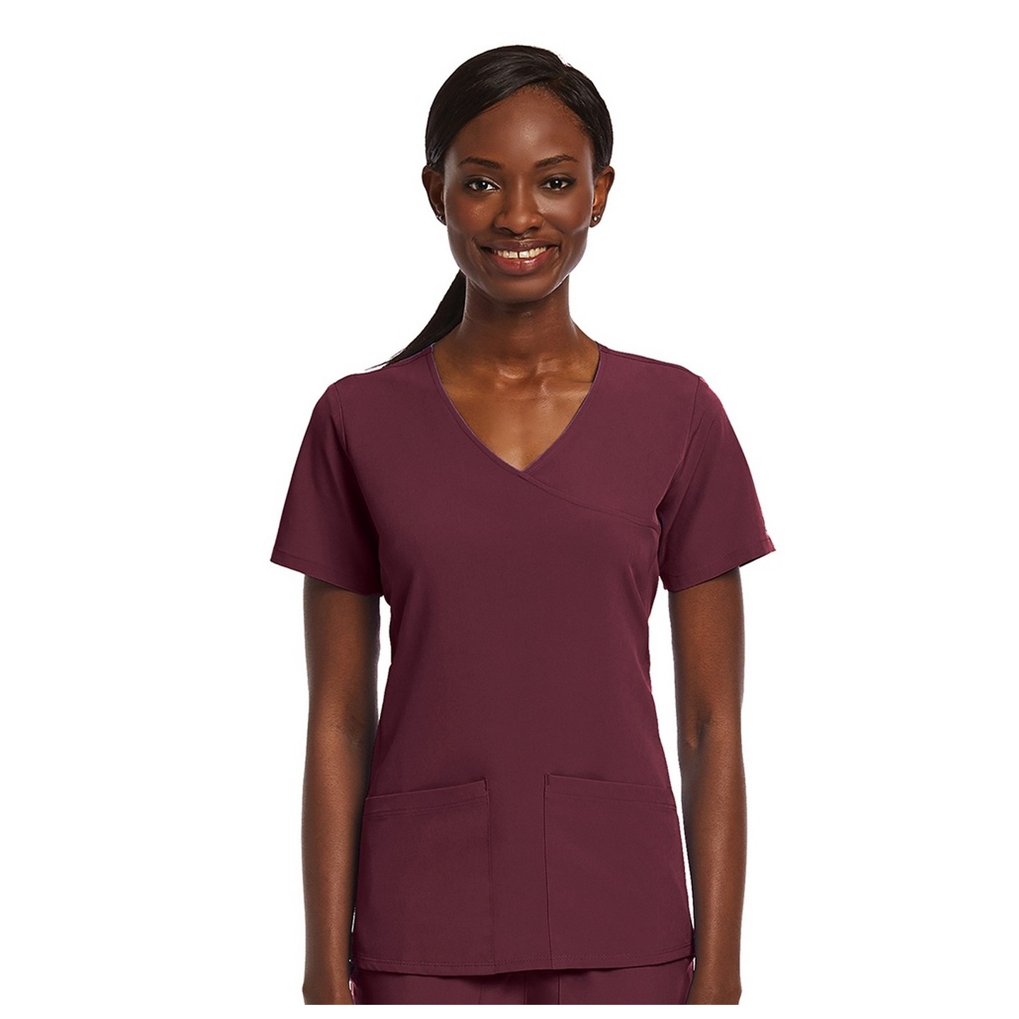 4521 Matrix Impulse Women's Knit Panel Mock Wrap Top