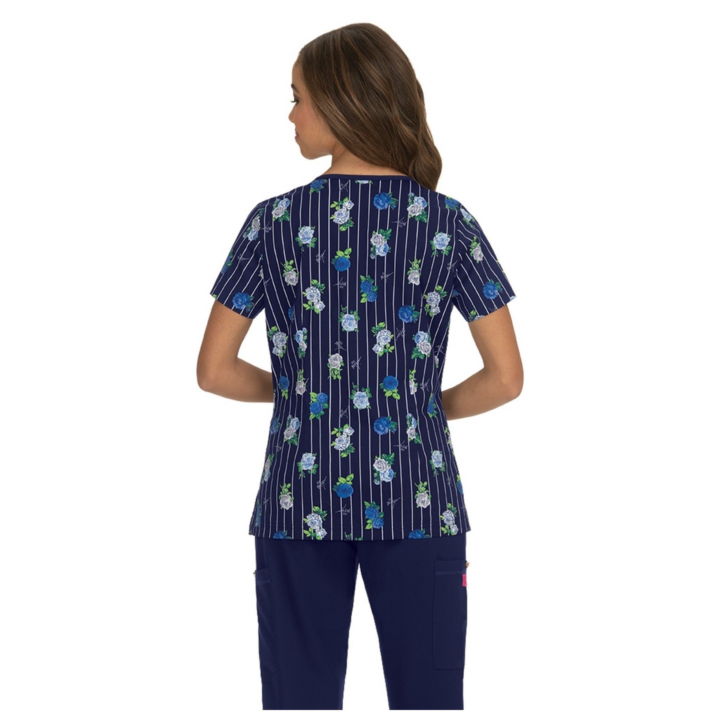 *FINAL SALE B100PR Koi Rose Top - Stripes and Roses