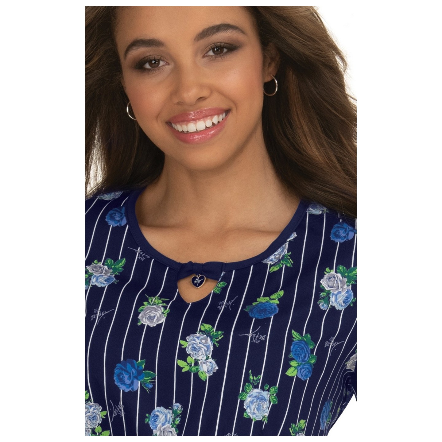 *VENTE FINALE B100PR Koi Rose Top - Stripes and Roses