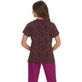*VENTE FINALE B100PR Koi Rose Top - Ditsey Floral Raspberry