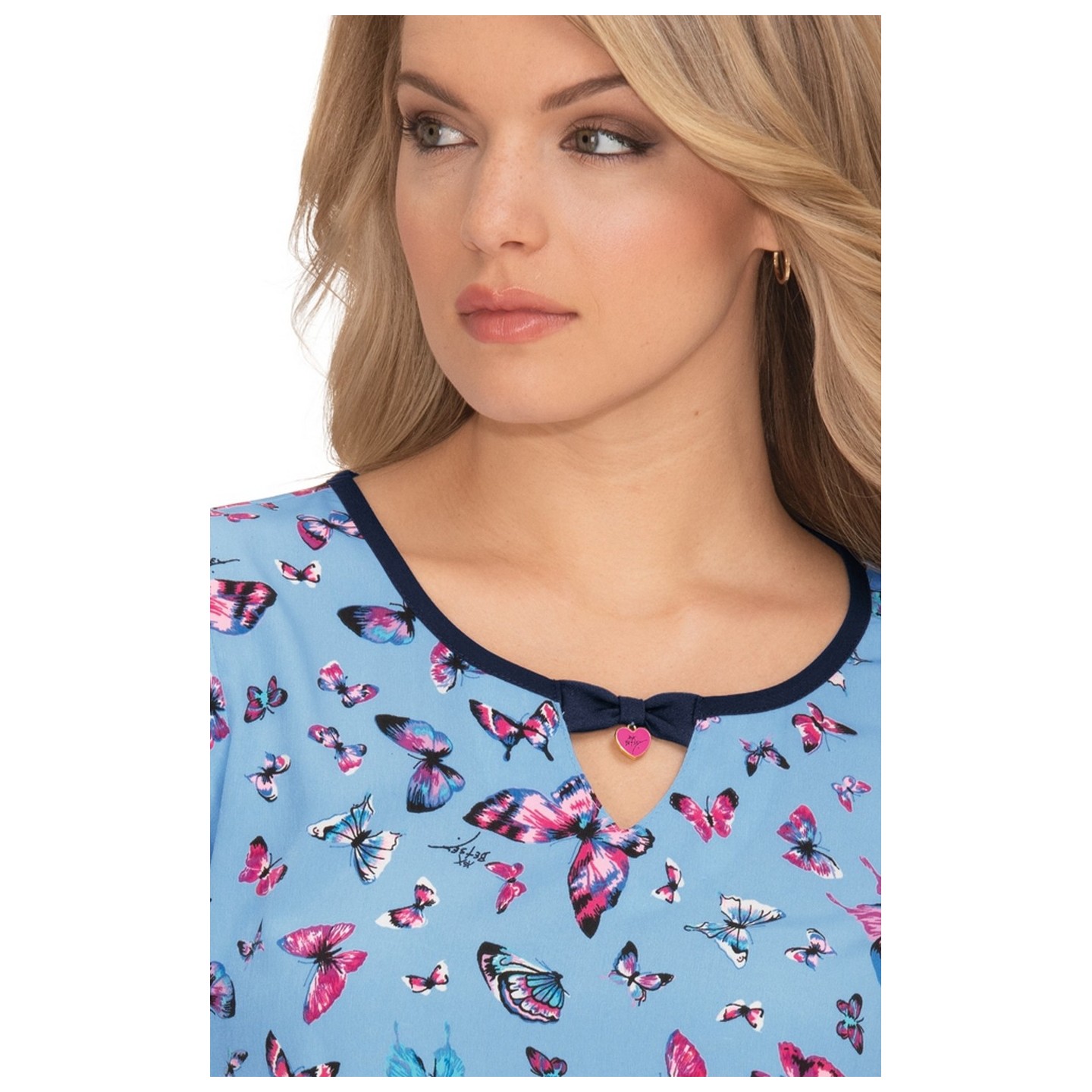 *FINAL SALE B100PR Koi Rose Top - Bright Butterflies