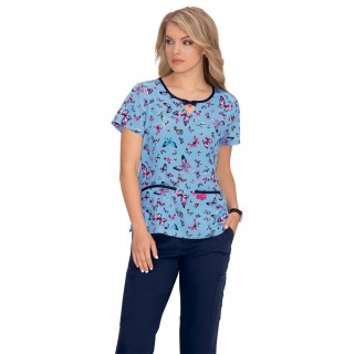 *FINAL SALE B100PR Koi Rose Top - Bright Butterflies