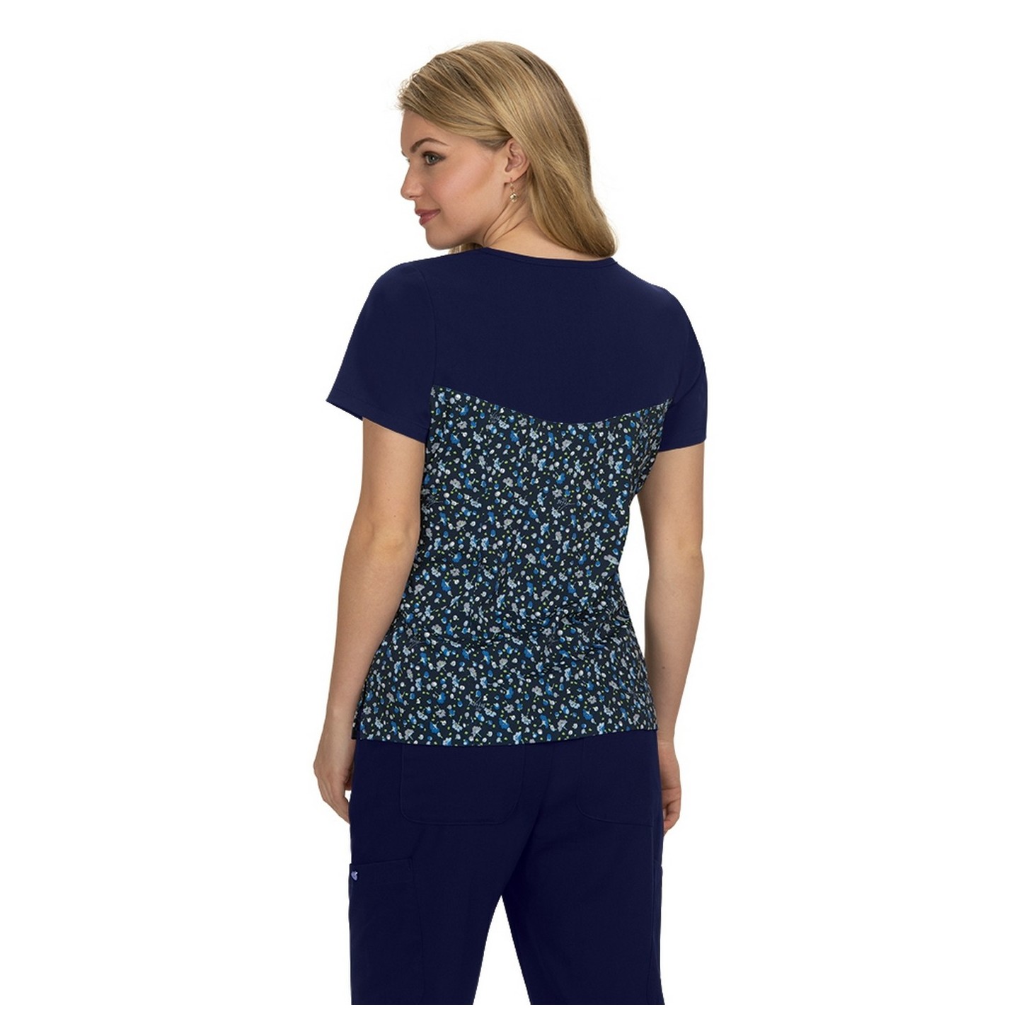 *FINAL SALE B108PR koi Dandelion Top - Ditsy Floral Blue