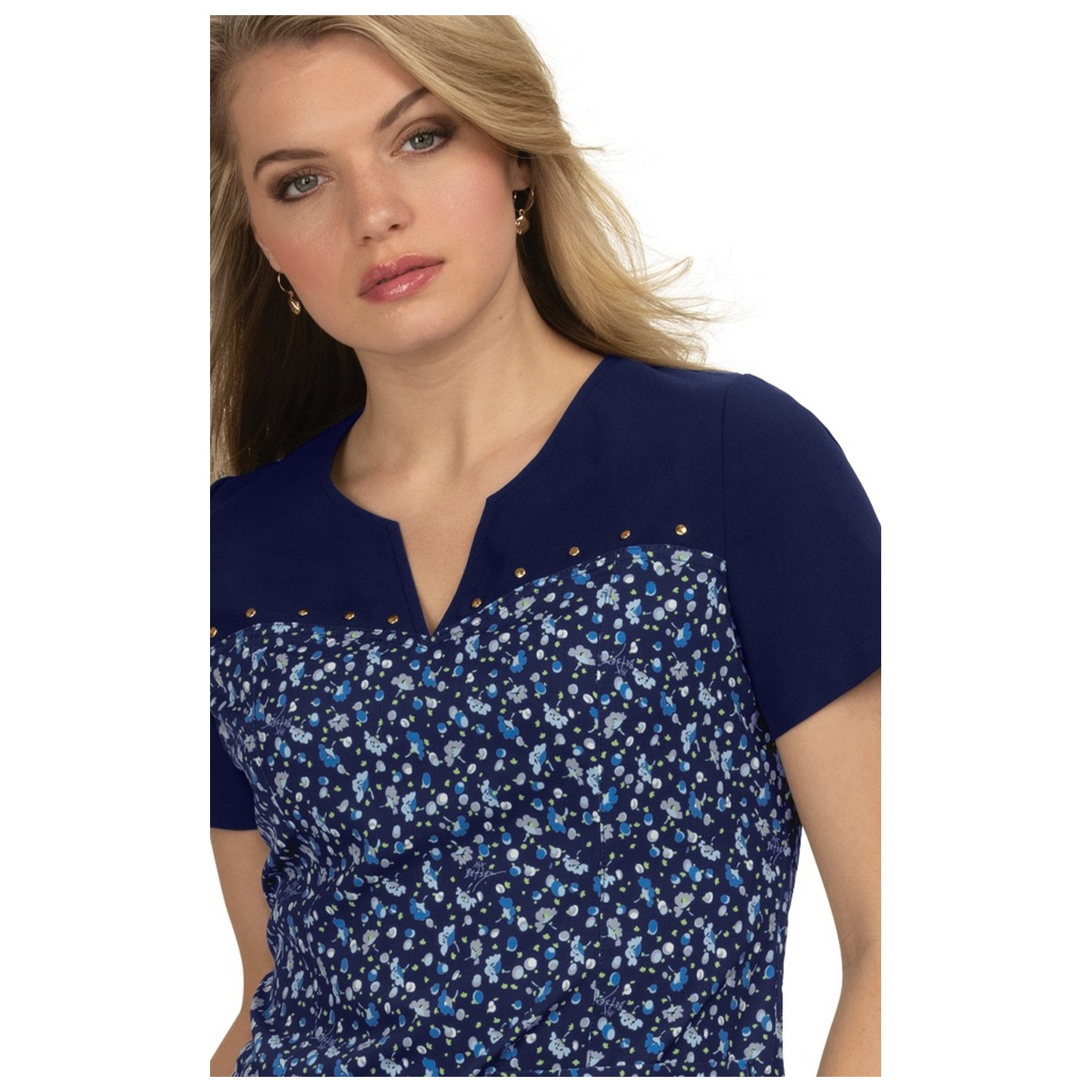 *VENTE FINALE B108PR koi Dandelion Top - Ditsy Floral Blue
