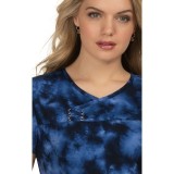 *FINAL SALE 352PR koi – Haut imprimé en croisement Serena : Shiborhi (Navy)