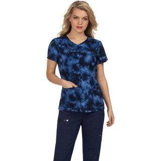 *FINAL SALE 352PR koi Serena Criss-cross Top Print: Shiborhi (Navy)