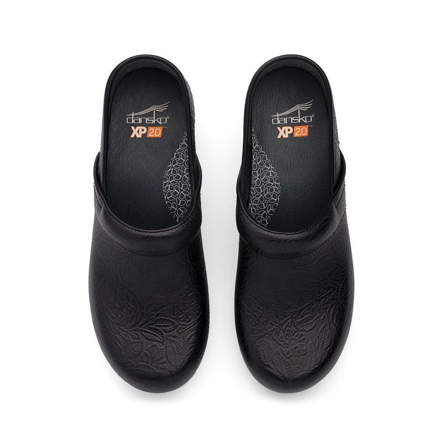 XP 2.0 Black Floral Tooled by Dansko - Slip-resistant Rubber Outsole