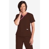 MOBB 323/312 Brown/Dusty Rose Two Piece Criss Cross Flip Flap Scrub Set