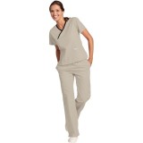 MOBB 323/312 Khaki/Black Two Piece Criss Cross Flip Flap Scrub Set