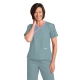 *FINAL SALE MOBB 323/312 Lagoon/Pink Two Piece Criss Cross Flip Flap Scrub Set