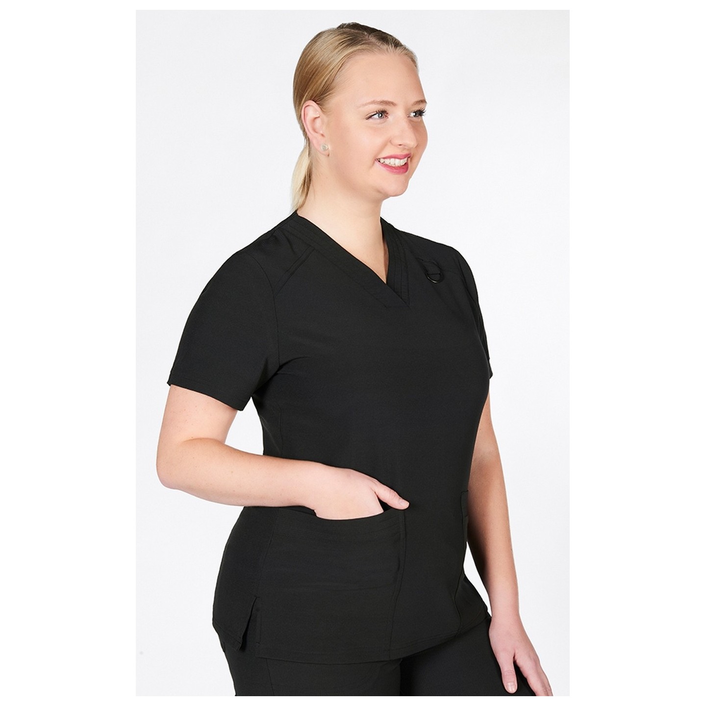 T8010 The DeeDee - Ridiculously Soft Mentality by MOBB - V-neck Top With Three Pockets