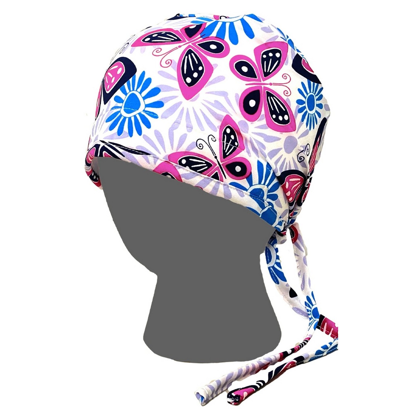 GTCP Zinnia Stretch Scrub Caps - Impression: Butterfly Floral Stamp