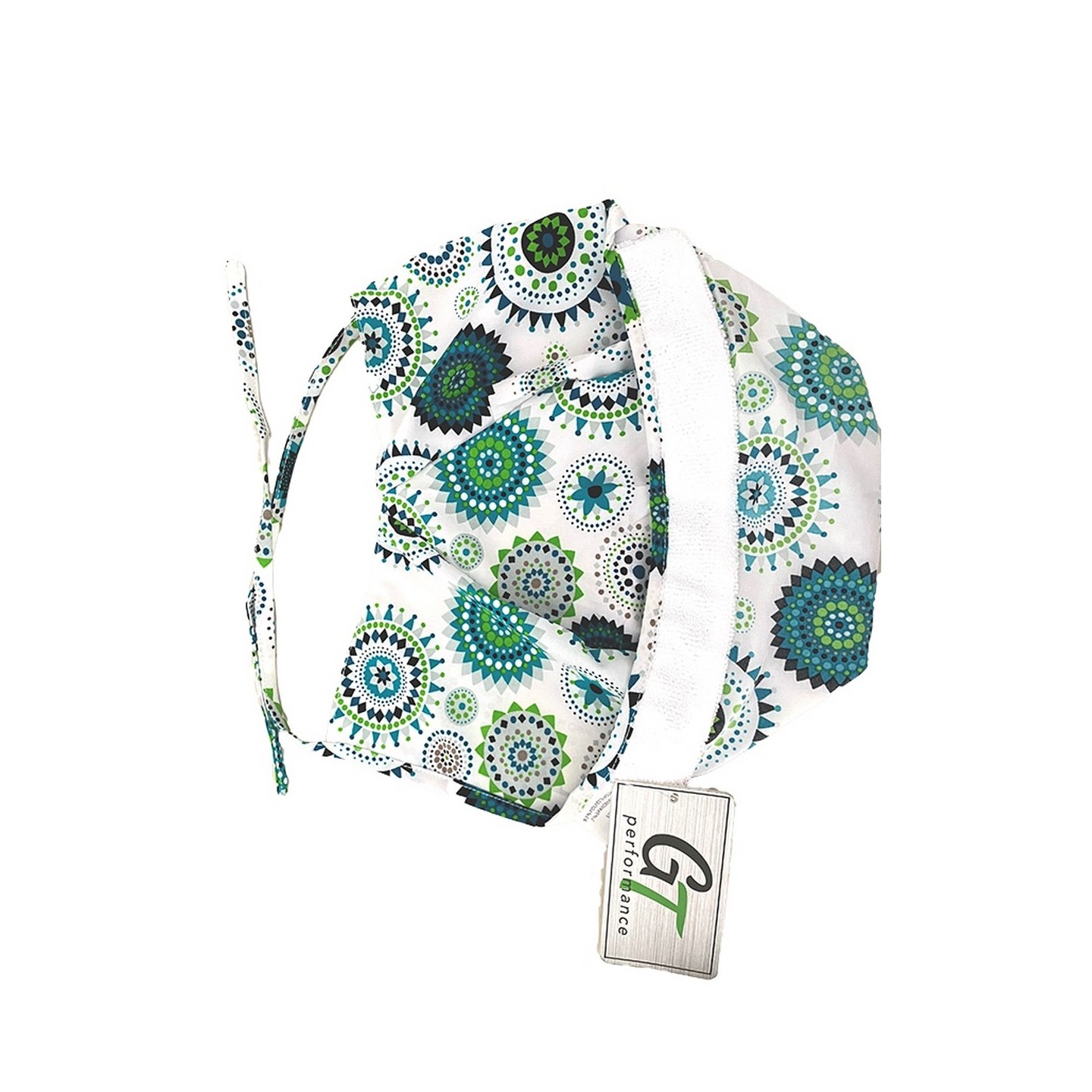 GTCP Zinnia Stretch Unisex Scrub Caps - Print: Circle Dot Medallions Blue