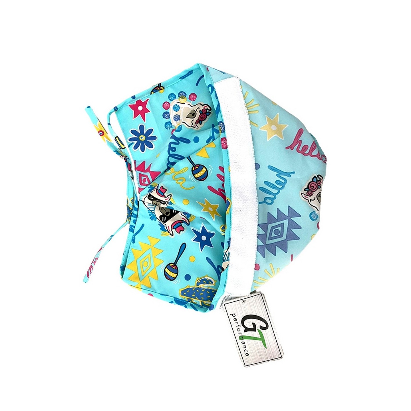 GTCP Zinnia Stretch Scrub Caps - Impression: Fiesta Llamas