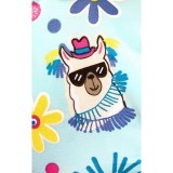 GTCP Zinnia Stretch Scrub Caps - Impression: Fiesta Llamas