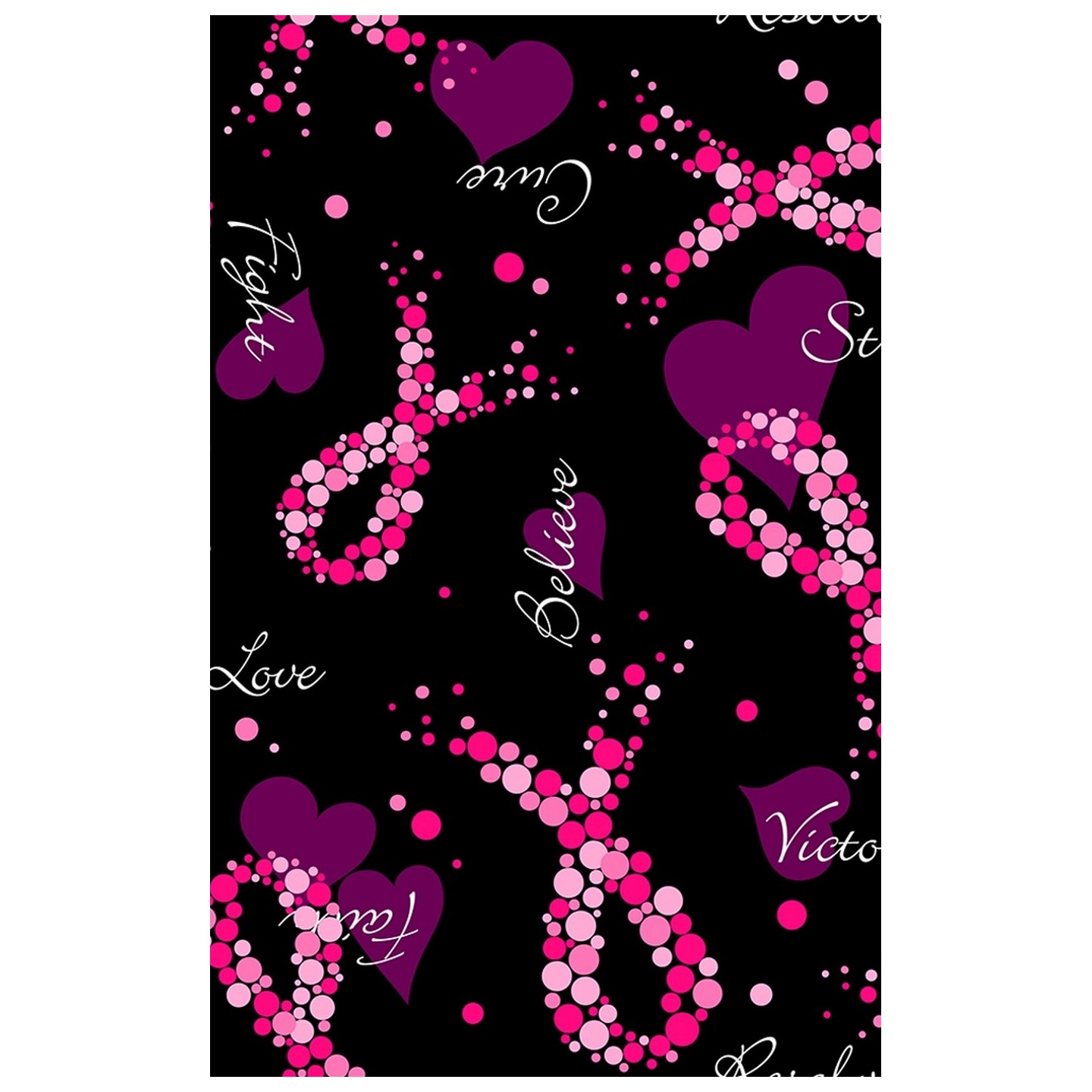 GTCP Zinnia Stretch Scrub Caps - Impression: Hope and Love Ribbon