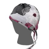 GTCP Zinnia Stretch Unisex Scrub Caps - Print: Lined Floral Pink