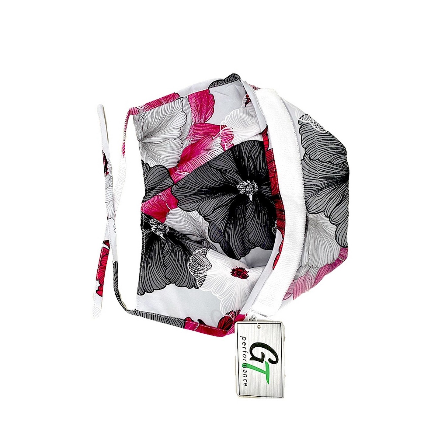 GTCP Zinnia Stretch Unisex Scrub Caps - Print: Lined Floral Pink