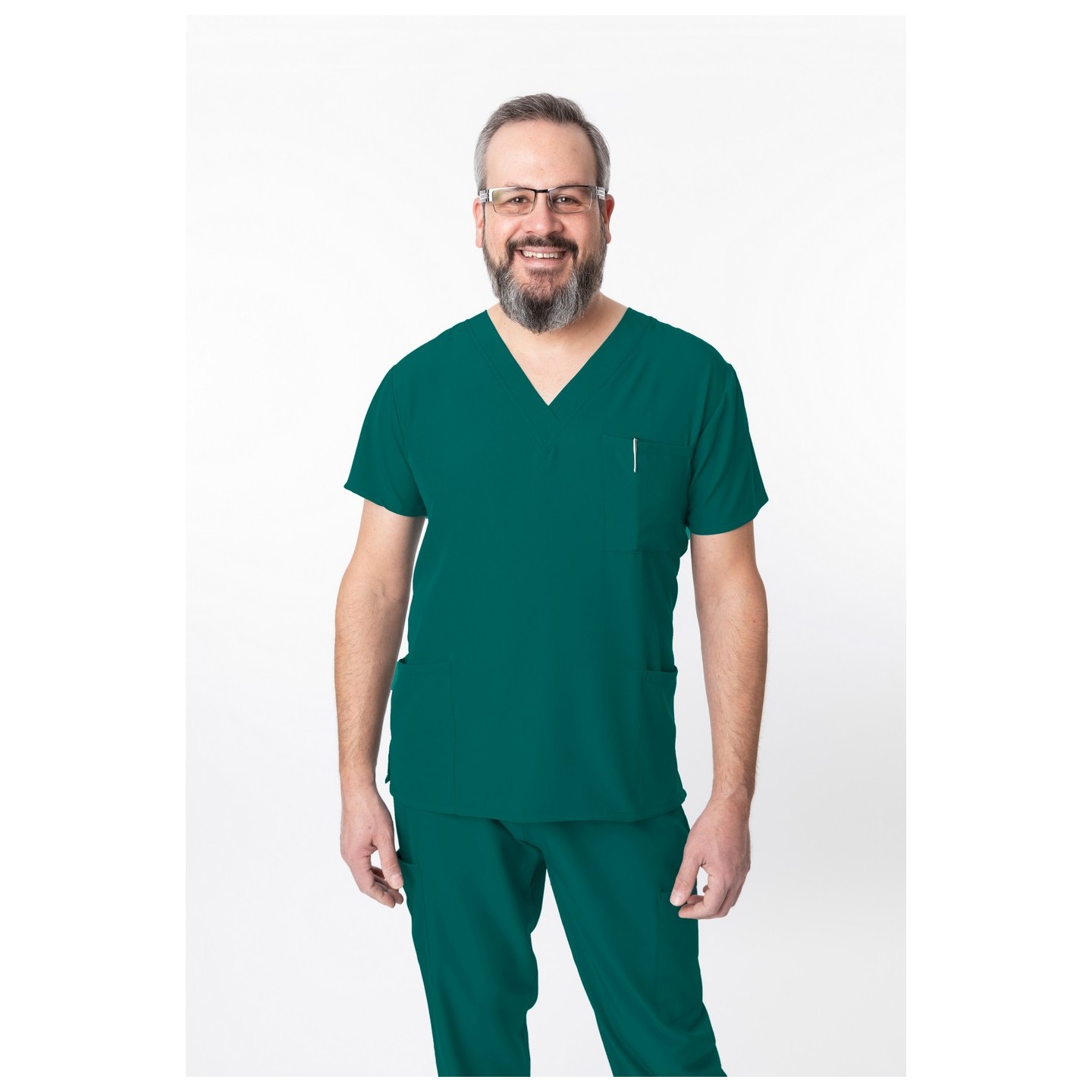 1202 4Flex Unisex V-Neck Scrub Top by Greentown (Men's View)